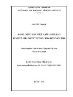 Luận văn thạc sĩ USSH đảng cộng sản việt nam lãnh đạo kinh tế nhà nước từ năm 1986 đến năm 2000 vietnam communist party leaders state economy from 1986 to 2000 