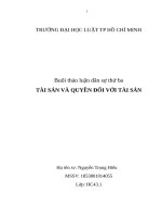 (TIỂU LUẬN) buổi thảo luận dân sự thứ ba tài sản và QUYỀN đối với tài san 
