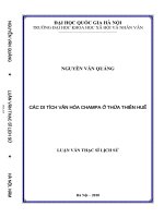 Luận văn thạc sĩ USSH các di tích văn hóa champa ở thừa thiên huế  luận văn ths  lịch sử 60 22 60 