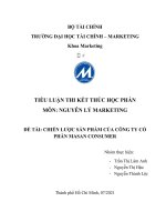 MÔN NGUYÊN lý MARKETING đề tài CHIẾN lược sản PHẨM của CÔNG TY cổ PHẦN MASAN CONSUMER 
