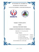 (TIỂU LUẬN) TOPIC CRONOBACTER INFECTIONS LINKED TO POWDERED INFANT FORMULA 