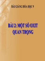 Bài giảng Hóa học 9 Bài 2: Một số oxit quan trọng