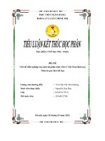 (TIỂU LUẬN) vấn đề thất nghiệp của một bộ phận sinh viên ở việt nam hiện nay nhìn từ góc độ triết học 