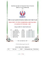 TIỂU LUẬN LỊCH sử ĐẢNG CỘNG sản VIỆT NAM NHẬN THỨC về CÔNG NGHIỆP hóa, HIỆN đại hóa của ĐẢNG từ năm 2010 – 2021 