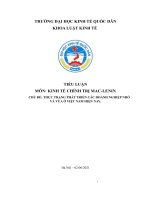 TIỂU LUẬN môn KINH tế CHÍNH TRỊ MAC LENIN CHỦ đề THỰC TRẠNG PHÁT TRIỂN các DOANH NGHIỆP NHỎ và vừa ở VIỆT NAM HIỆN NAY  