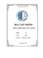 (TIỂU LUẬN) vận dụng nội dung và ý nghĩa phương pháp luận của cặp phạm trù nguyên nhân – kết quả vào nhận thức và giải quyết vấn đề ô nhiễm môi trường nước ở việt nam hiện nay 