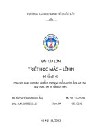 BÀI tập lớn TRIẾT học mác – LÊNIN phân tích quan niệm duy vật biện chứng về mối quan hệ giữa vật chất và ý thức  liên hệ với thực tiễn  