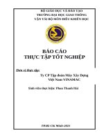 BÁO cáo THỰC tập tốt NGHIỆP đơn vị thực tập ty CP tập đoàn máy xây dựng việt nam VINAMAC 