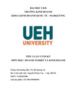 TIỂU LUẬN CUỐI KỲ MÔN HỌC DOANH NGHIỆP VÀ KINH DOANH