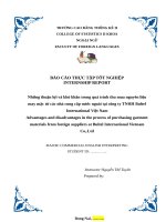 Những thuận lợi và khó khăn trong quá trình thu mua nguyên liệu may mặc từ các nhà cung cấp nước ngoài tại công ty TNHH bultel international việt nam 