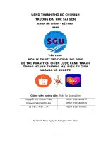 TIỂU LUẬN môn lý THUYẾT TRÒ CHƠI và ỨNG DỤNG đề tài PHÂN TÍCH CHIẾN lược CẠNH TRANH TRONG NGÀNH THƯƠNG mại điện tử GIỮA LAZADA và SHOPPE 