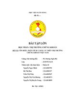 BÀI TẬP LỚN  HỌC PHẦN THỊ TRƯỜNG CHỨNG KHOÁN  đề TÀI TÌM HIỂU, PHÂN TÍCH VÀ đầu TƯ TRÊN THỊ TRƯỜNG CHỨNG KHOÁN VIỆT NAM 