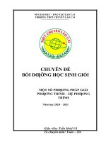 (TIỂU LUẬN) CHUYÊN đề bồi DƢỠNG học SINH GIỎI một số PHƢƠNG PHÁP GIẢI PHƢƠNG TRÌNH – hệ PHƢƠNG TRÌNH 