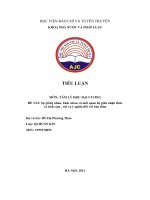 TIỂU LUẬN môn tâm lý học đại CƯƠNG đề tài sự giống nhau, khác nhau và mối quan hệ giữa nhận thức và tình cảm , rút ra ý nghĩa đối với bản thân 