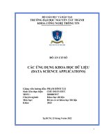 (TIỂU LUẬN) đồ án cơ sở các ỨNG DỤNG KHOA học dữ LIỆU (DATA SCIENCE APPLICATIONS) 