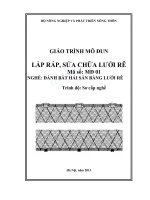 GIÁO TRÌNH MÔ ĐUN LẮP RÁP, SỬA CHỮA LƯỚI RÊ Mã số: MĐ 01 NGHỀ: ĐÁNH BẮT HẢI SẢN BẰNG LƯỚI RÊ