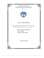 TIỂU LUẬN môn TRIẾT học đề tài quan hệ biện chứng giữa tồn tại xã hội và ý thức xã hội, tính độc lập tương đối của ý thức xã hội và sự vận dụng 
