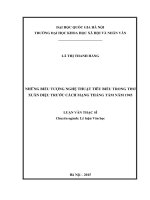 Luận văn thạc sĩ USSH những biểu tượng nghệ thuật tiêu biểu trong thơ xuân diệu trước cách mạng tháng tám năm 1945 