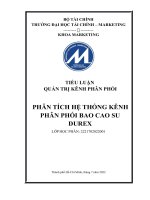 TIỂU LUẬN QUẢN TRỊ KÊNH PHÂN PHỐI PHÂN TÍCH hệ THỐNG KÊNH PHÂN PHỐI BAO CAO SU DUREX 
