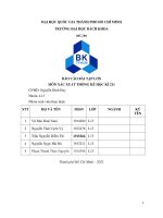 BÁO CÁO BÀI TẬP LỚN MÔN XÁC XUẤT THỐNG KÊ