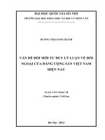 Luận văn thạc sĩ USSH đổi mới tư duy lý luận về đối ngoại của đảng cộng sản việt nam hiện nay  