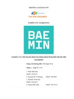 Assignment GHIÊN CỨU MỨC ĐỘ HÀI LÒNG CỦA KHÁCH HÀNG VỀ KHUYẾN MÃI XÚC TIẾN CỦA BAEMIN