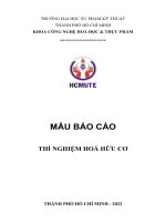 (TIỂU LUẬN) mẫu báo cáo THÍ NGHIỆM HOÁ hữu cơ  TINH CHẾ CHẤT rắn BẰNG kỹ THUẬT kết TINH và THĂNG HOA 