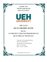 tiểu luận quản trị điều hành đề tài lý thuyết và bài tập tình huống về quản trị các nguồn lực 