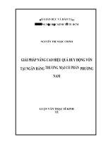 (Luận văn thạc sĩ file word) Giải pháp nâng cao hiệu quả huy động vốn tại Ngân hàng Thương mại Cổ phần Phương Nam