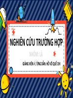 (TIỂU LUẬN) NGHIÊN cứu TRƯỜNG hợp  khái niệm là nghiên cứu tìm hiểu và phân tích chuyên sâu về một trường hợp  