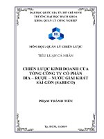 TIỂU LUẬN QUẢN LÝ CHIẾN LƯỢC SABECO