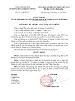 QUYẾT ĐỊNH Về việc ban hành Quy chế Tiếp công dân tại Sở Thông tin và Truyền thông
