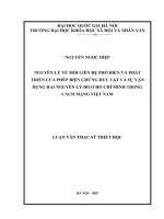 Luận văn thạc sĩ USSH nguyên lý về mối liên hệ phổ biến và phát triển của phép biện chứng duy vật và sự vận dụng hai nguyên lý đó ở hồ chí minh trong cách mạng việt nam 