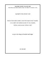 Luận văn thạc sĩ USSH phân tích đối chiếu chuyển dịch ngữ nghĩa của một số nhóm danh từ đa nghĩa tiếng anh sang tiếng việt 