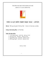 TIỂU LUẬN môn TRIẾT học mác – LÊNIN đề tài mối quan hệ giữa triết học mác – lênin với khoa học tự nhiên  