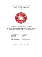 TIỂU LUẬN TRIẾT học MÁC–LÊNIN đề tài lý LUẬN HÌNH THÁI KINH tế   xã hội với CON ĐƯỜNG đi lên CHỦ NGHĨA xã hội ở nước TA 