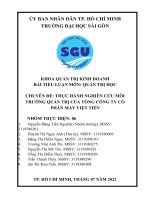 (TIỂU LUẬN) CHUYÊN đề THỰC HÀNH NGHIÊN cứu môi TRƯỜNG QUẢN TRỊ của TỔNG CÔNG TY cổ PHẦN MAY VIỆT TIẾN 
