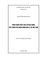(Luận văn thạc sĩ) Hoàn thiện pháp luật về hoạt động của Thanh tra Ngân hàng Nhà nước Việt Nam
