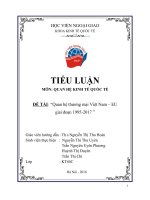 (TIỂU LUẬN) đề tài quan hệ thương mại việt nam  EU giai đoạn 1995 2017 
