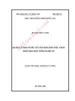 Luận văn thạc sĩ quản lý công quản lý nhà nước về văn hóa dân tộc trên địa bàn tỉnh nghệ an 