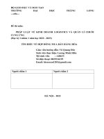 (TIỂU LUẬN) PHÁP LUẬT về KINH DOANH LOGISTICS và QUẢN lí CHUỖI CUNG ỨNG  NHỮNG vấn đề lý LUẬN về hợp ĐỒNG MUA bán HÀNG hóa 