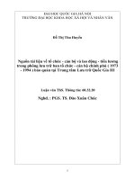 Luận văn thạc sĩ USSH nguồn tài liệu về tổ chức   cán bộ và lao động   tiền lương trong phông lưu trữ ban tổ chức   cán bộ chính phủ ( 1973   1994 ) bảo quản tại trung tâm lưu trữ quốc gia III   