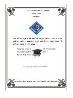 (TIỂU LUẬN) SO SÁNH QUY ĐỊNH về hợp ĐỒNG MUA bán HÀNG hóa TRONG LUẬT THƯƠNG mại 2005 và CÔNG ước VIÊN 1980 