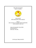 BÀI TẬP LỚN  MÔN THỊ TRƯỜNG CHỨNG KHOÁN  đề TÀI  BÁO CÁO đầu TƯ CỔ PHIẾU TRÊN THỊ TRƯỜNG CHỨNG KHOÁN VIỆT NAM 