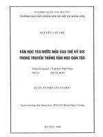 Luận văn thạc sĩ USSH văn học yêu nước nửa sau thế kỷ XIX trong truyền thống văn học dân tộc  luận án TS  văn học 62 22 34 01 