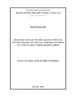 Luận văn thạc sĩ USSH chuẩn hóa năng lực tổ chức, quản lý công tác văn thư, bảo mật, lưu trữ của lãnh đạo văn phòng các cơ quan, đơn vị trong bộ quốc phòng002 