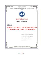 TIỂU LUẬN quản trị marketing đề tài NGHIÊN cứu CHIẾN lược MARKETING của CÔNG TY TNHH TM DV tân HIỆP PHÁT 