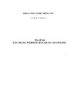 (TIỂU LUẬN) đề tài xây DỰNG WEBSITE bán QUẦN áo ONLINE 