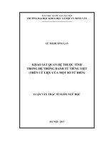 Luận văn thạc sĩ USSH khảo sát quan hệ thuộc tính trong hệ thống danh từ tiếng việt (trên cứu liệu của một số từ điển)   