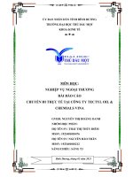 (TIỂU LUẬN) môn học NGHIỆP vụ NGOẠI THƯƠNG bài báo cáo CHUYẾN đi THỰC tế tại CÔNG TY TECTYL OIL  CHEMIALS VINA 